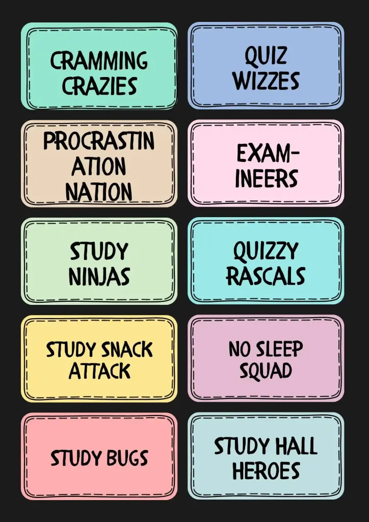 Funny Names For Study Groups