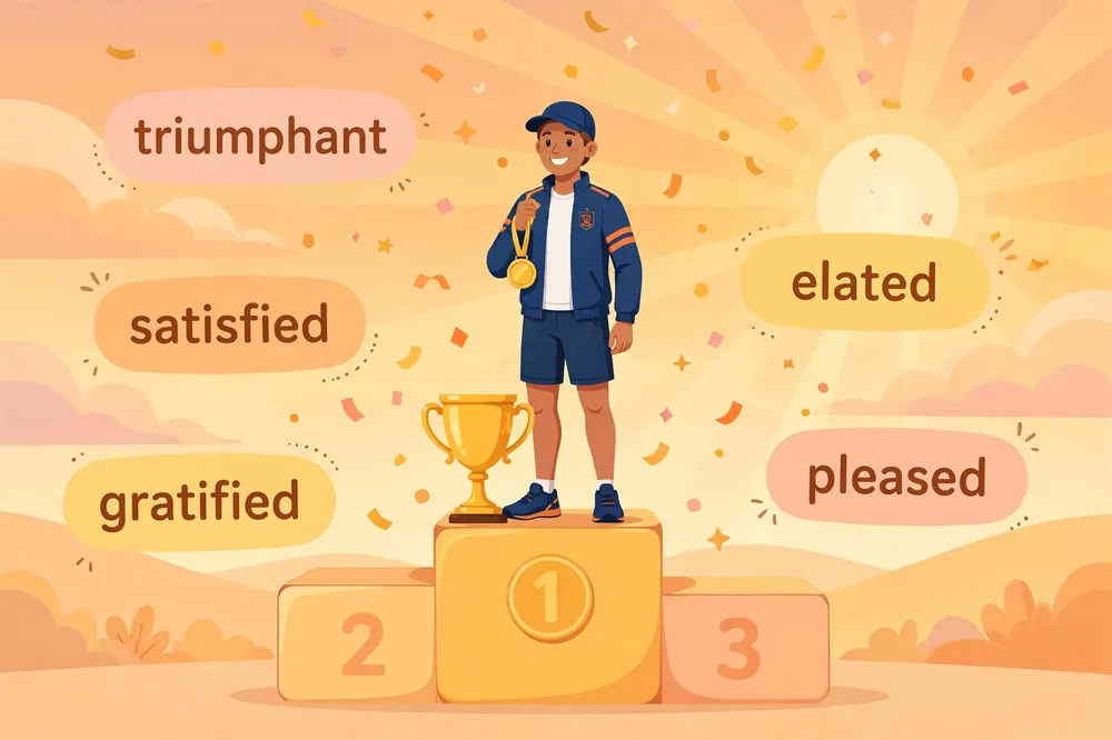 Illustration showing synonyms for proud
