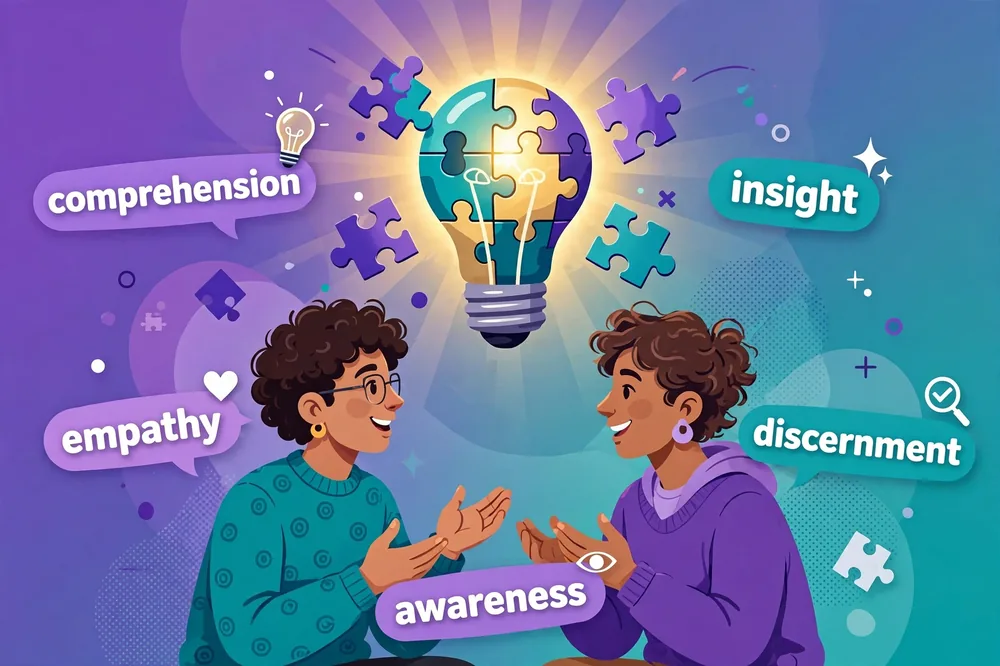 Illustration showing synonyms for understanding