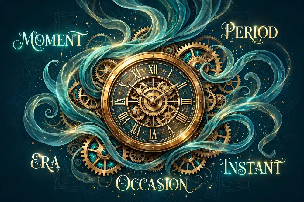 Illustration showing synonyms for time