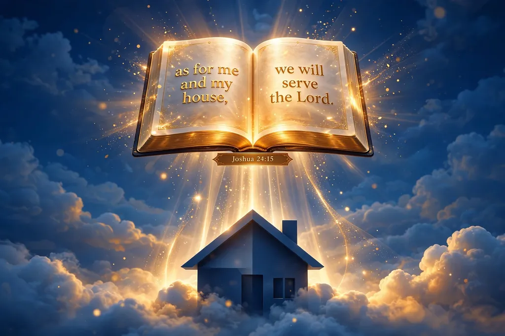 Joshua 24:15 'As for me and my house, we will serve the Lord' 3D artwork