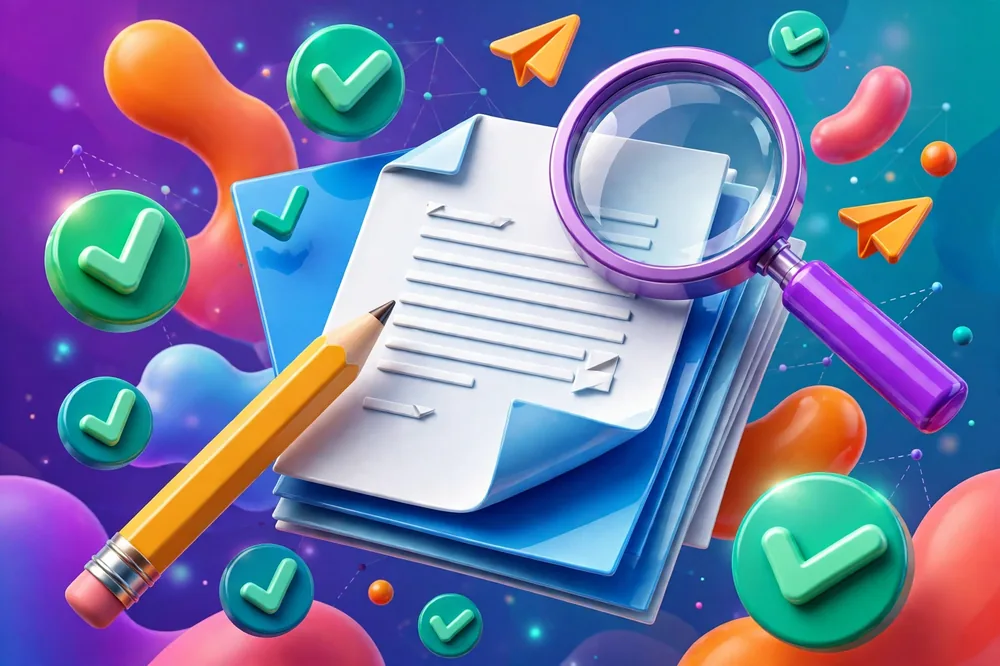 3D graphic about writing and publishing articles online