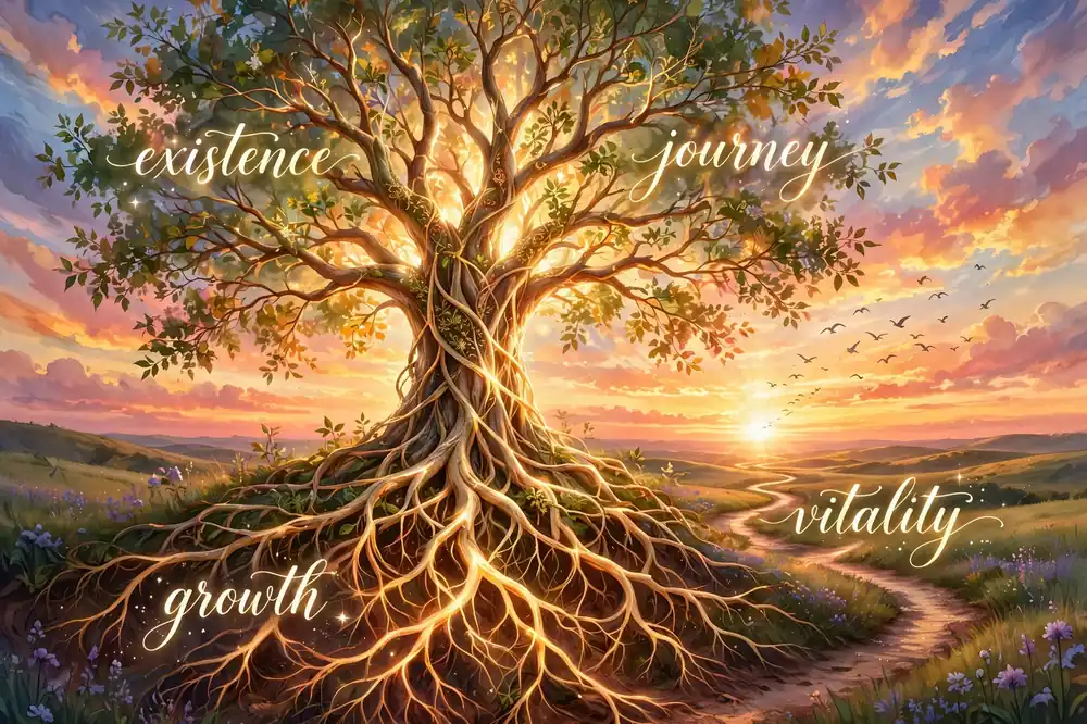 Illustration showing synonyms for life.