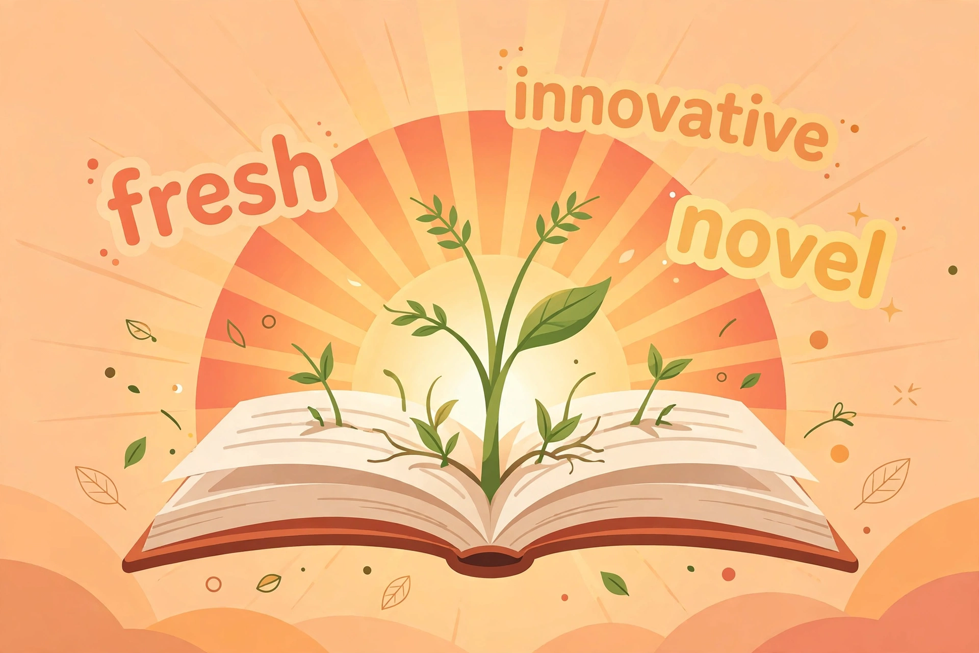 Illustration showing synonyms for new
