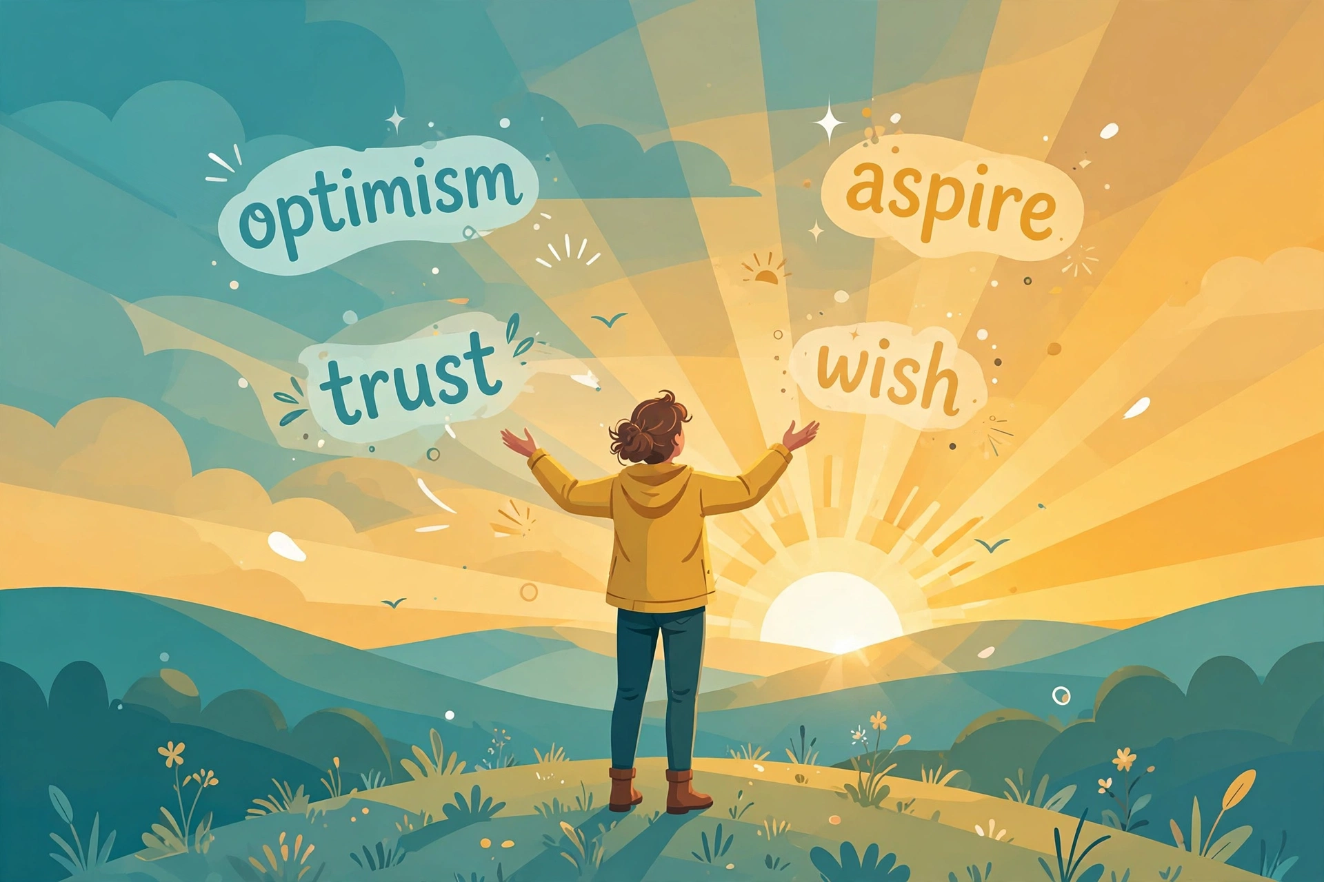 Illustration showing synonyms for hope