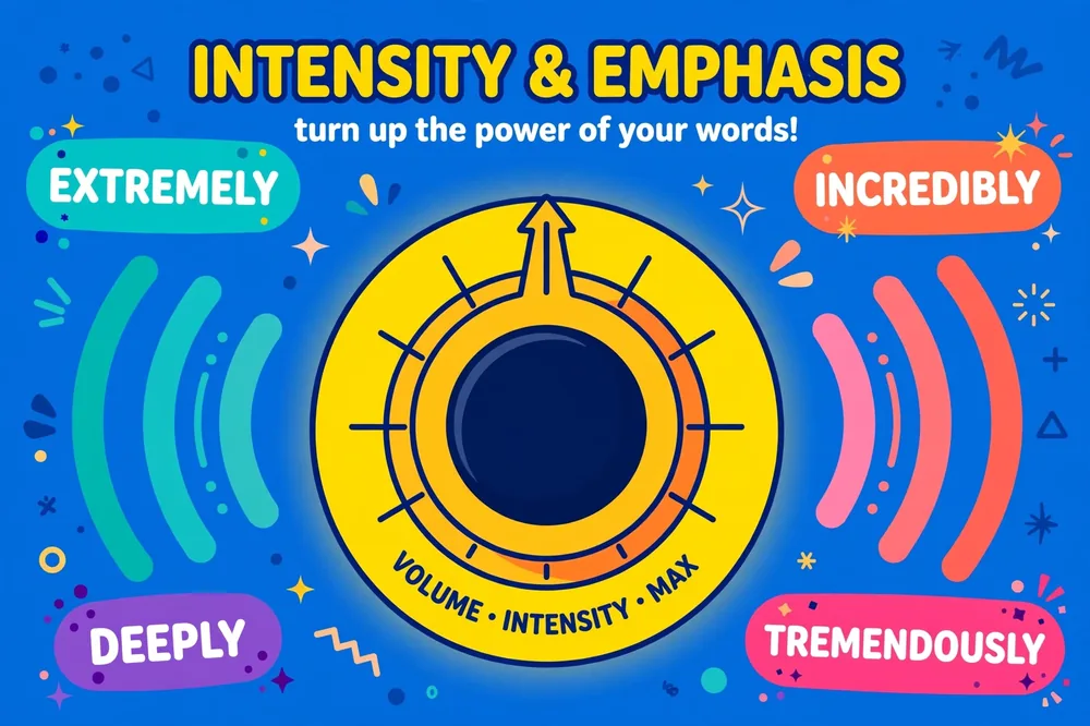 Illustration showing synonyms for very
